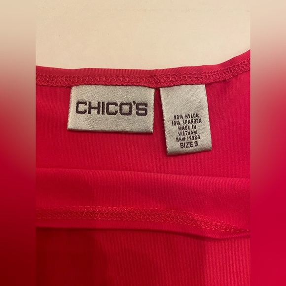 Chico’s Woman’s Nylon Spandex Stretchy Pink Tank Top Size 3 or XL - Picture 3 of 4